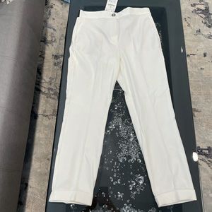 White cuffed cigarette pants from Zara